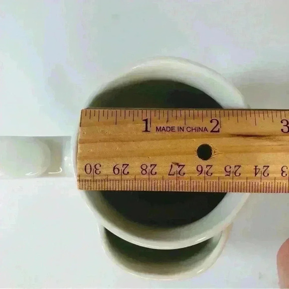 Blue Floral Butterfly Hot Tea Coffee on Ceramic White Cup Tea Leaf Bag Holder - Picture 9 of 10